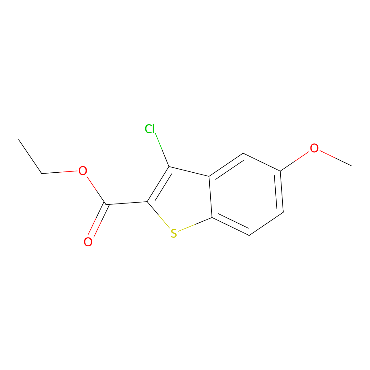 Ethyl 3-chloro-5-methoxybenzo[b]thiophene-2-carboxylate molecular structure, CAS 210043-17-7