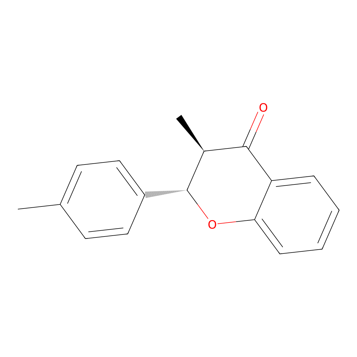 (2S,3R)-3-methyl-2-(4-methylphenyl)-3,4-dihydro-2H-1-benzopyran-4-one molecular structure, CAS 210049-98-2