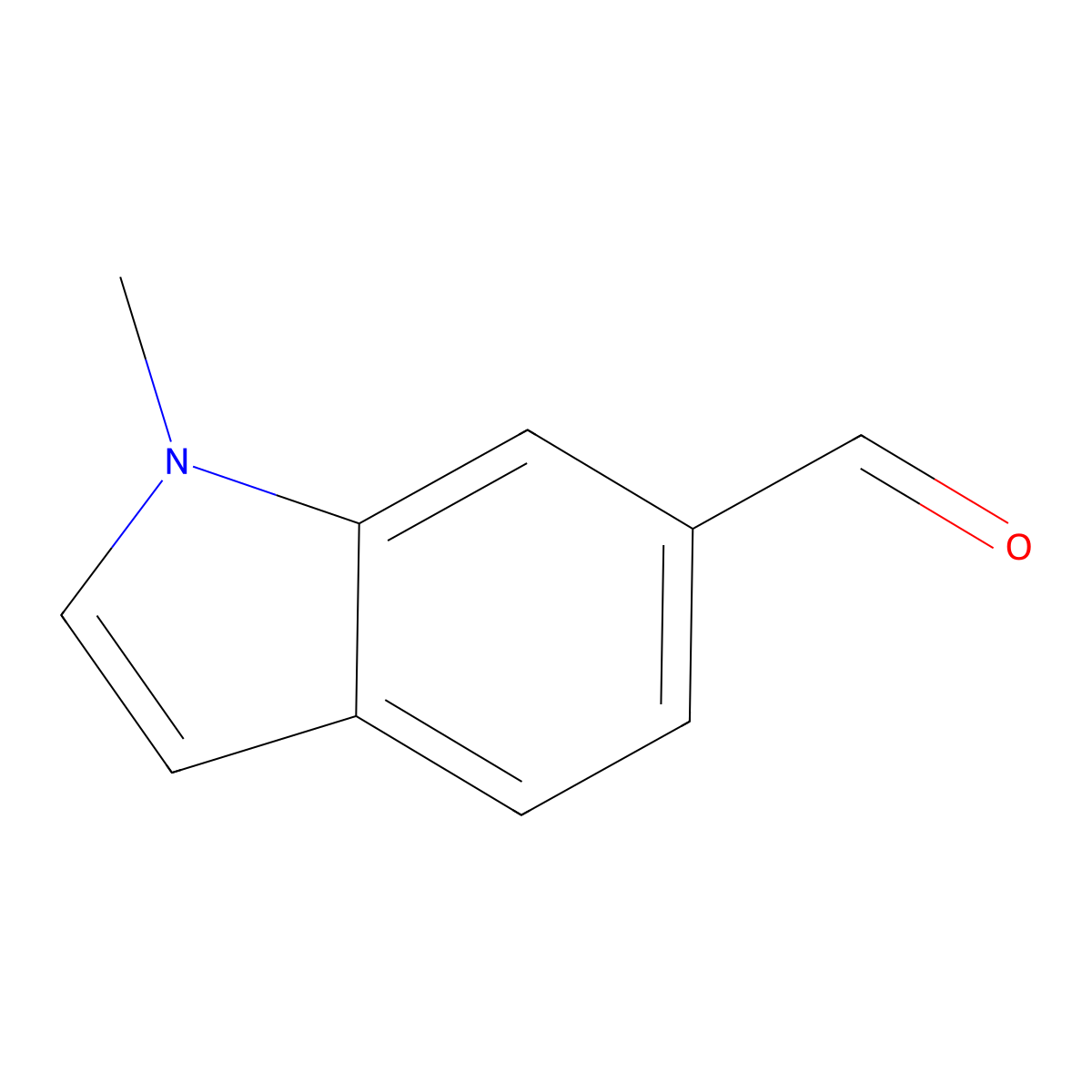 1-methyl-1H-indole-6-carbaldehyde molecular structure, CAS 21005-45-8