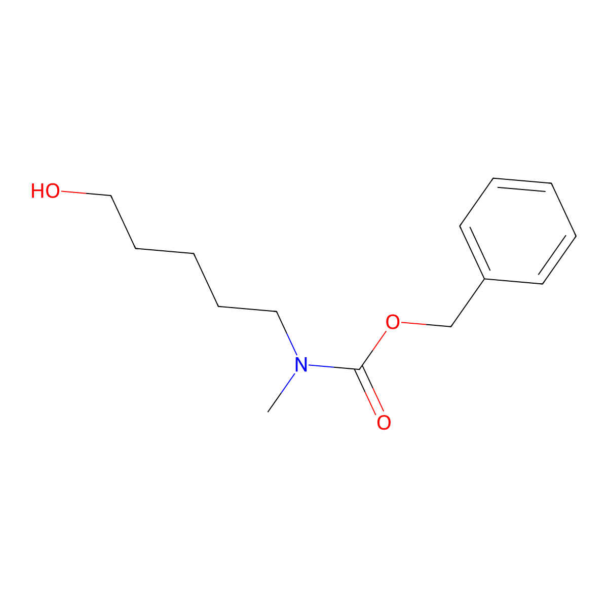 benzyl N-(5-hydroxypentyl)-N-methylcarbamate molecular structure, CAS 210056-90-9