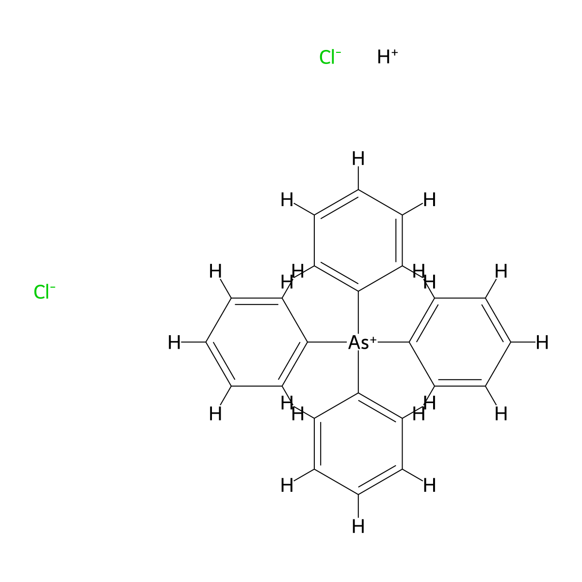 Tetraphenylarsonium (hydrogen dichloride) molecular structure, CAS 21006-73-5