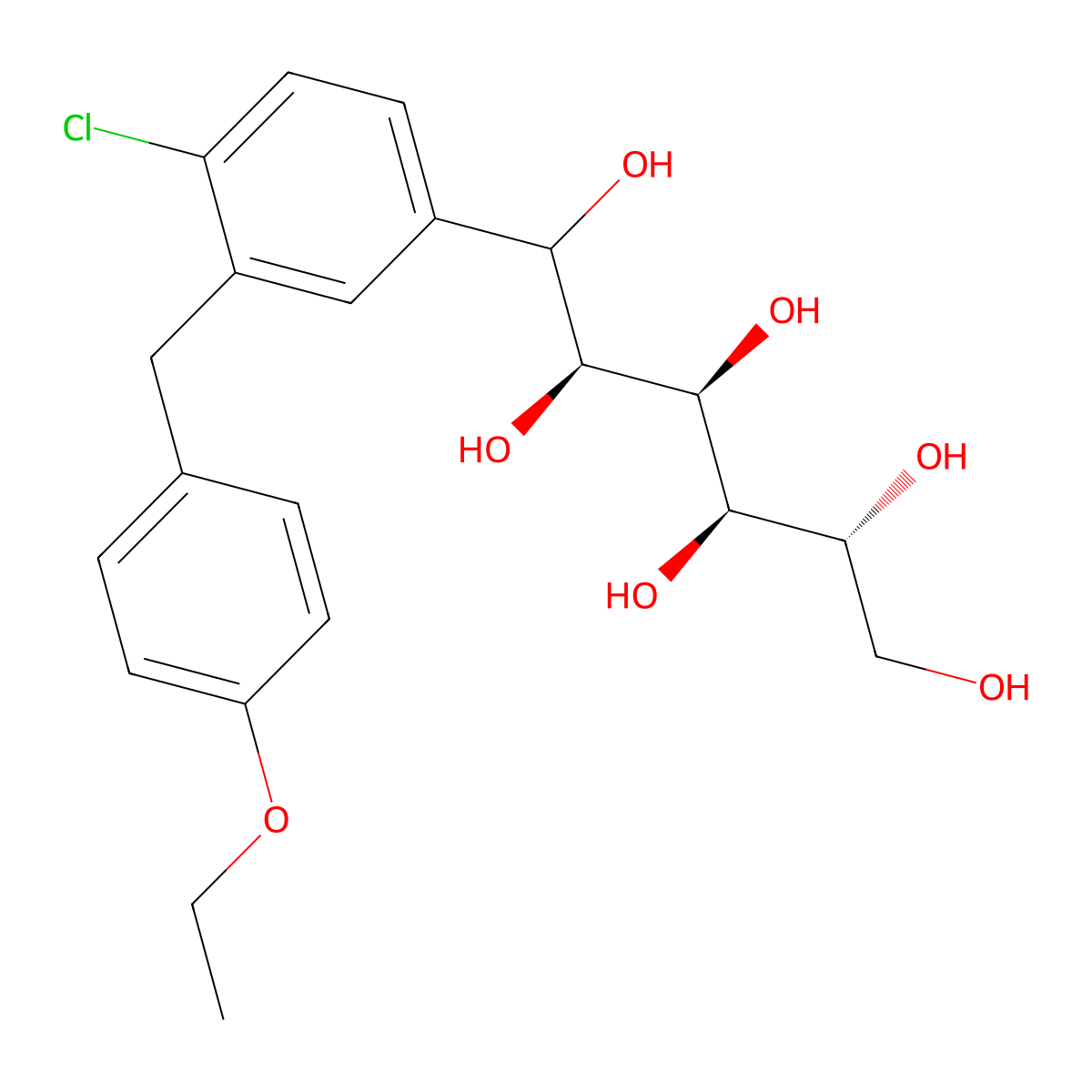 1-C-[4-Chloro-3-[(4-ethoxyphenyl)methyl]phenyl]-D-glucitol molecular structure, CAS 2100872-88-4