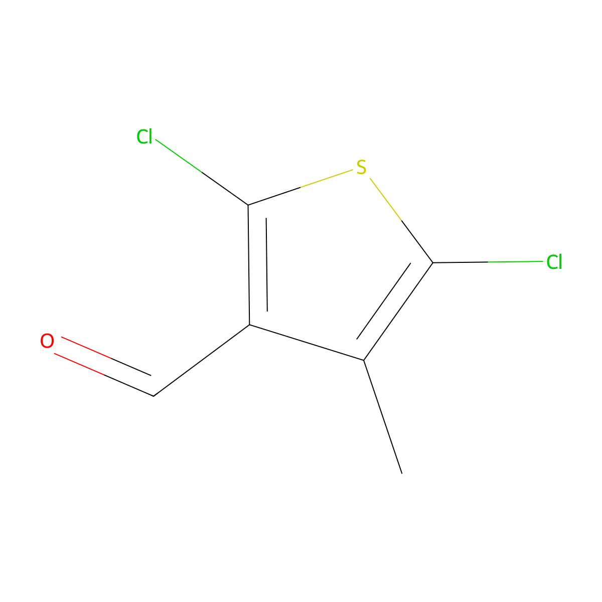 2,5-Dichloro-4-methylthiophene-3-carbaldehyde molecular structure, CAS 210098-00-3