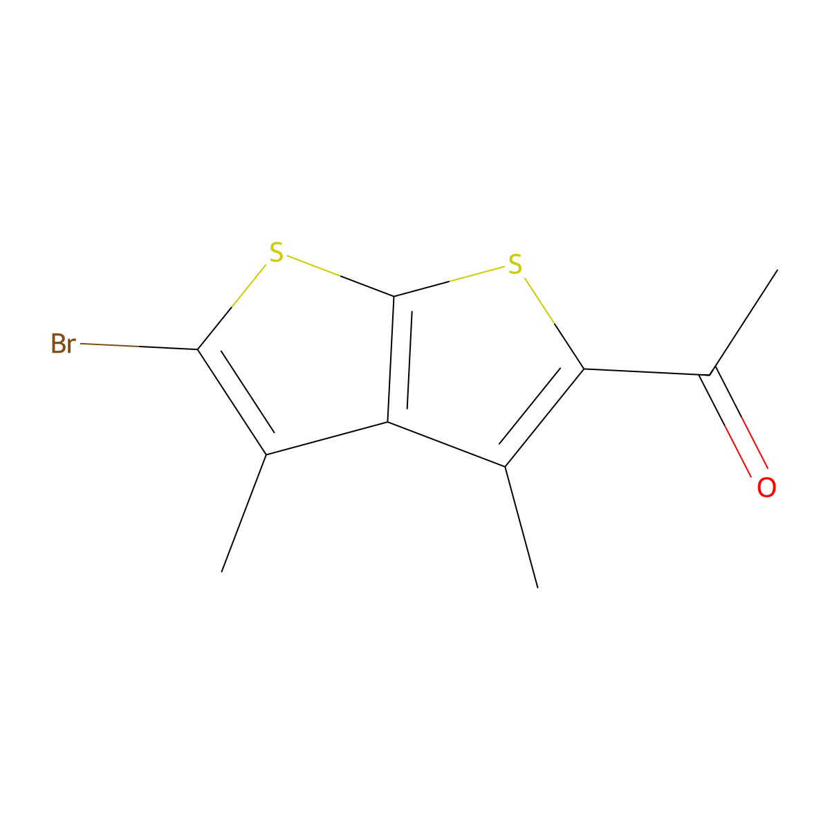 1-(5-Bromo-3,4-dimethylthieno[2,3-b]thiophen-2-yl)ethanone molecular structure, CAS 210098-33-2