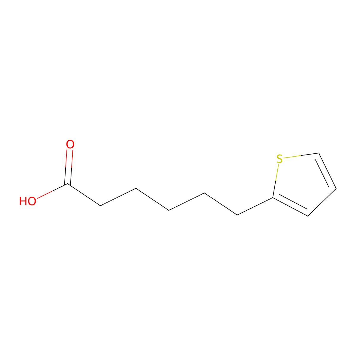 6-(Thiophen-2-yl)hexanoic acid molecular structure, CAS 21010-07-1