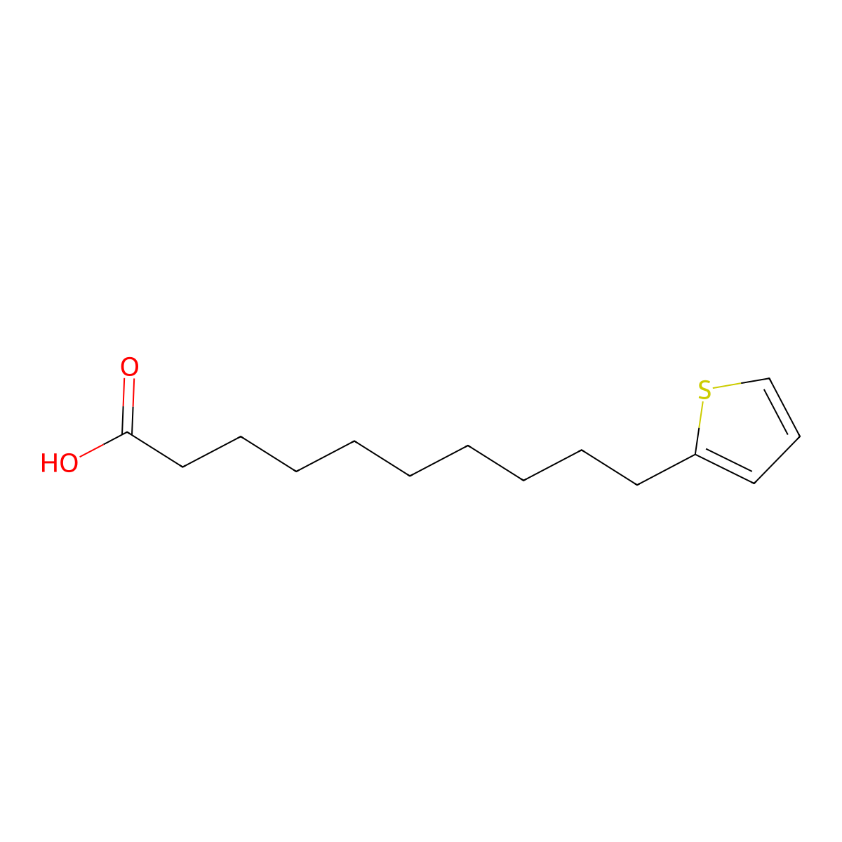 2-Thiophenedecanoic acid molecular structure, CAS 21010-09-3