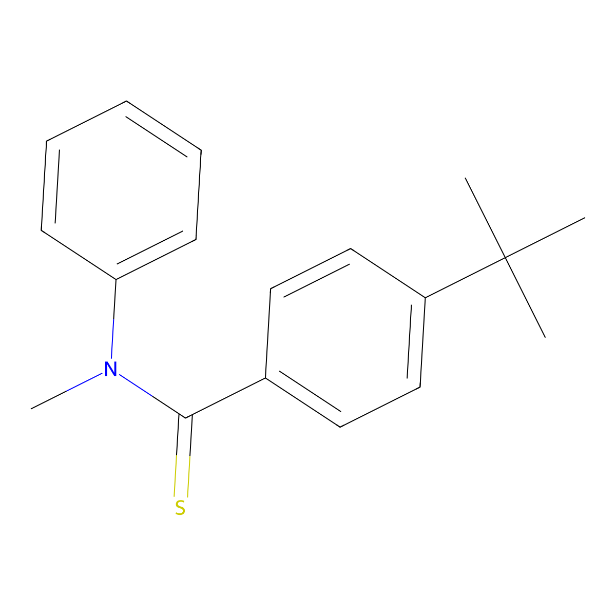 4-tert-Butyl-N-methyl-N-phenylbenzene-1-carbothioamide molecular structure, CAS 21010-32-2