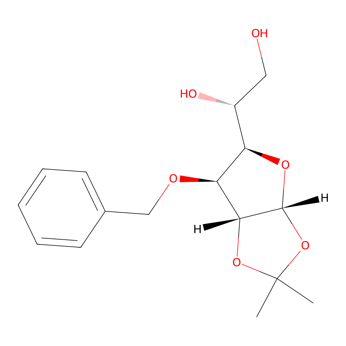 3-O-Benzyl-1,2-O-isopropylidene-alpha-D-glucofuranose molecular structure, CAS 210100-63-3
