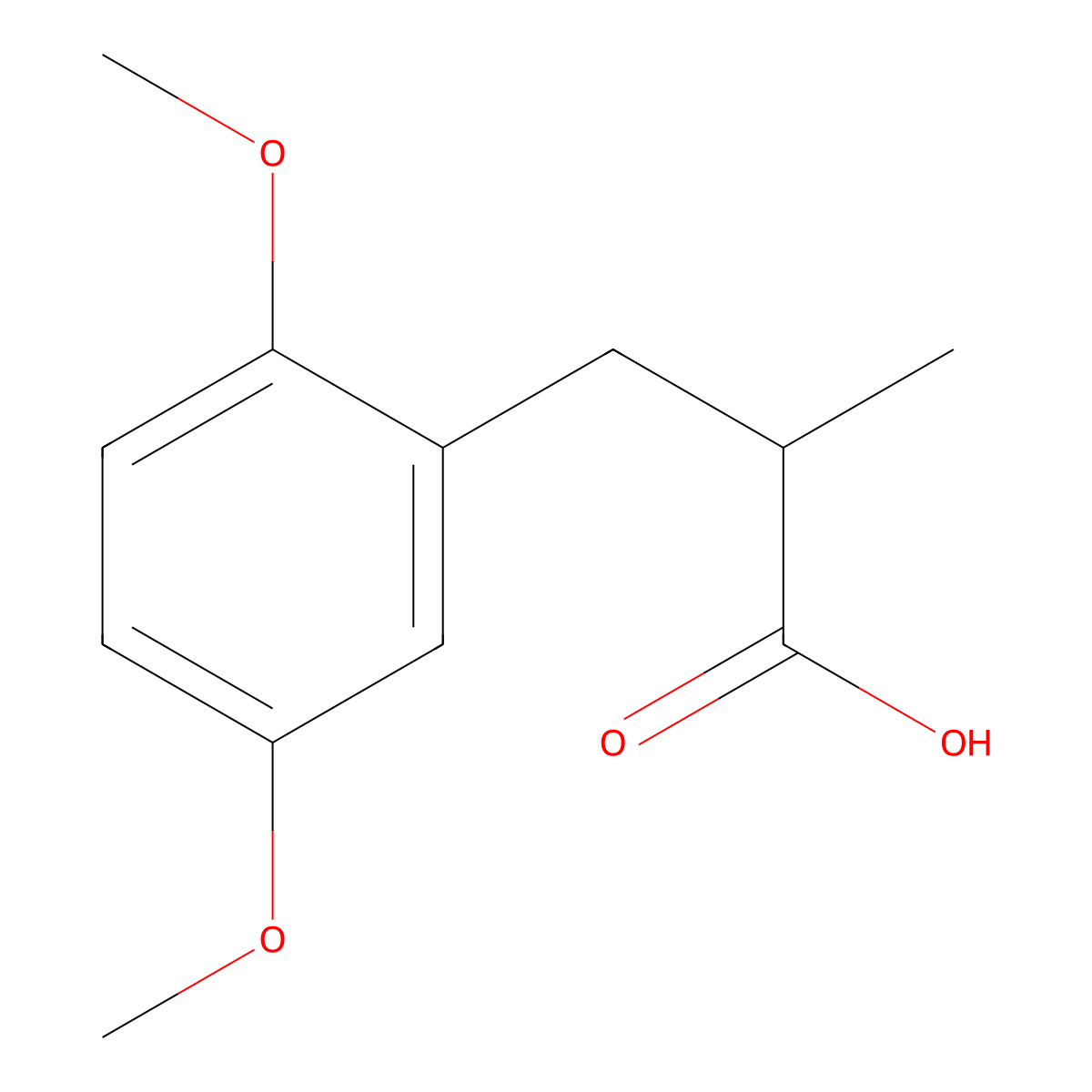 3-(2,5-Dimethoxyphenyl)-2-methylpropanoic acid molecular structure, CAS 210104-56-6