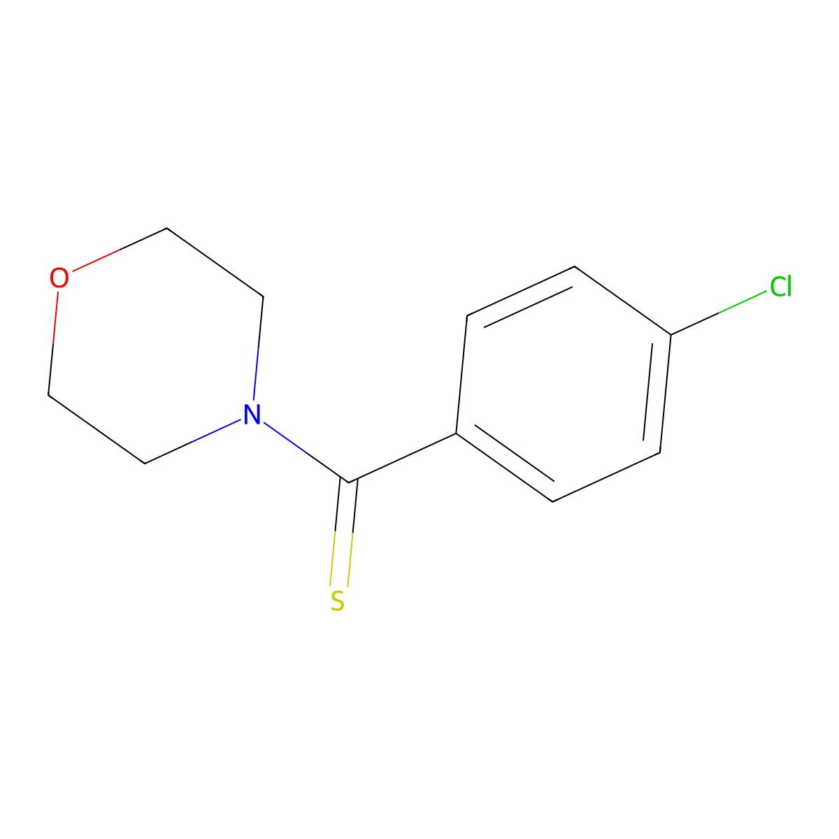 (4-Chlorophenyl)(morpholino)methanethione molecular structure, CAS 21011-44-9