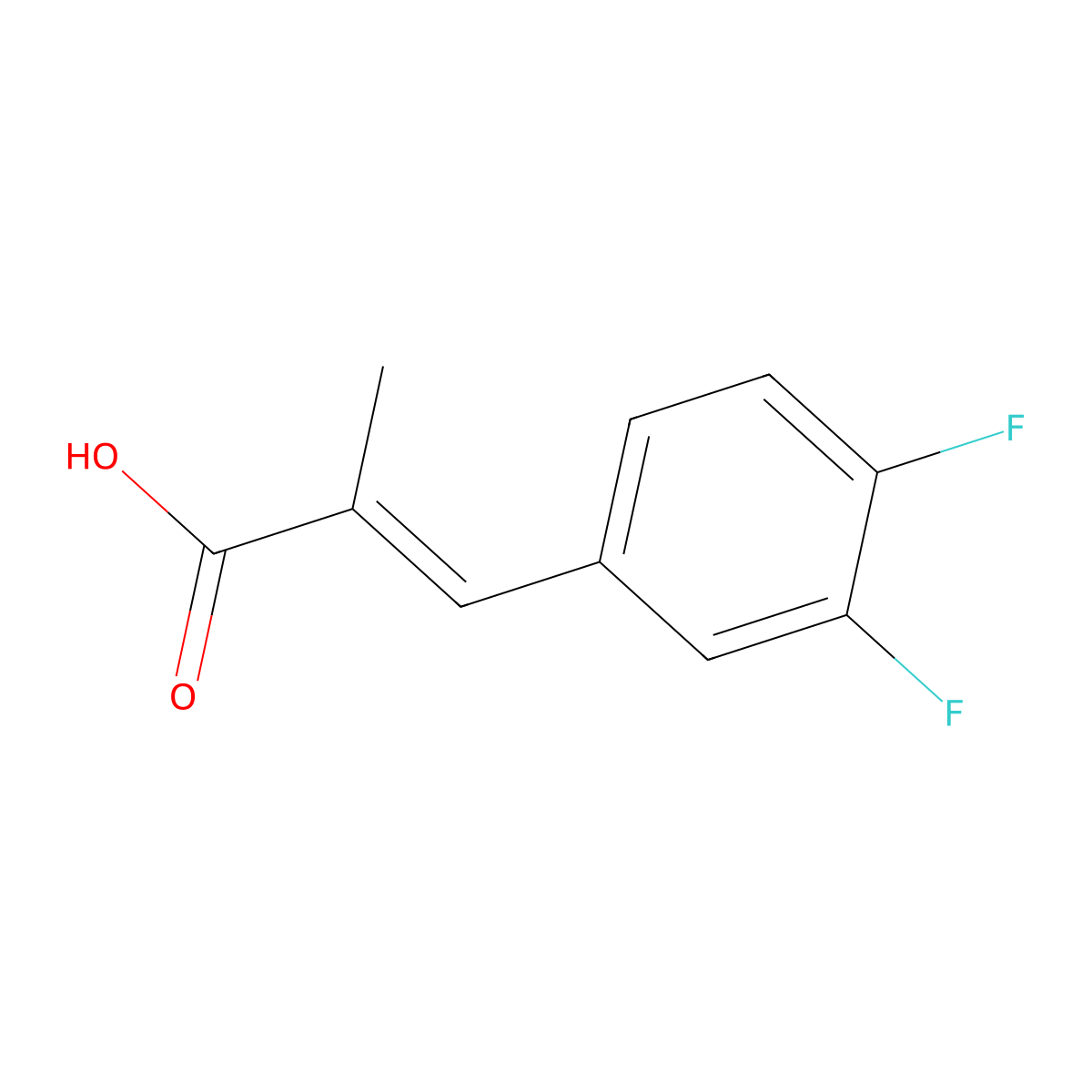 3-(3,4-Difluorophenyl)-2-methylacrylic acid molecular structure, CAS 210110-50-2