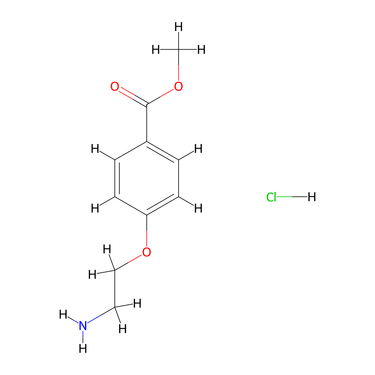 Methyl 4-(2-aminoethoxy)benzoate hydrochloride molecular structure, CAS 210113-85-2