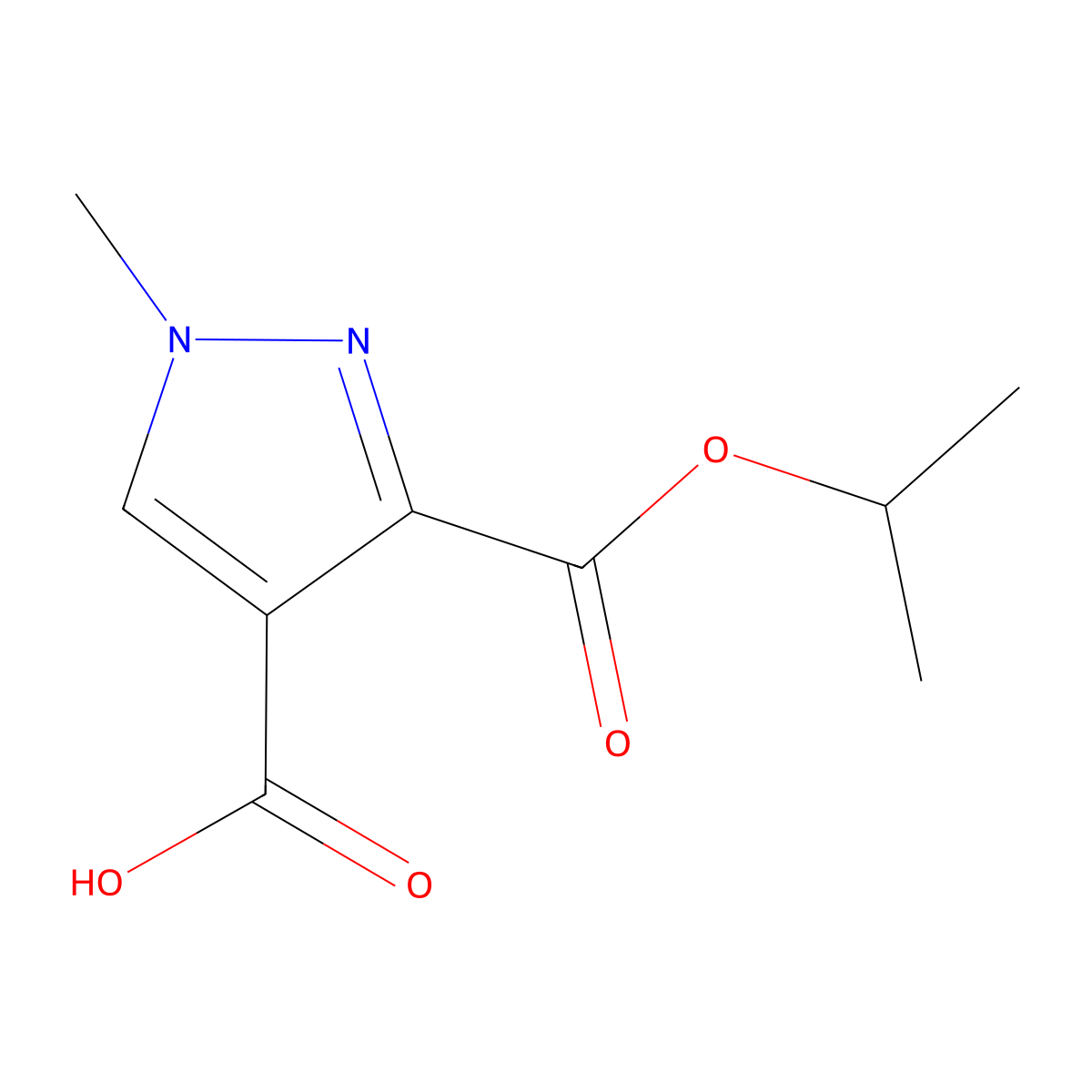3-(Isopropoxycarbonyl)-1-methyl-1H-pyrazole-4-carboxylic acid molecular structure, CAS 2101195-02-0