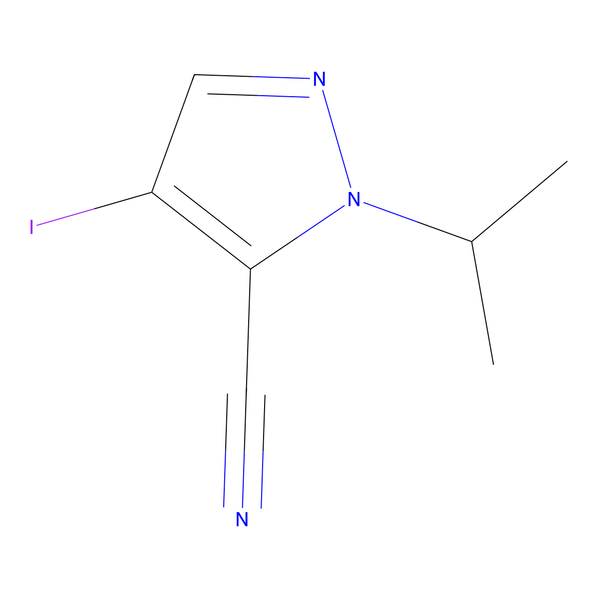 4-Iodo-1-isopropyl-1H-pyrazole-5-carbonitrile molecular structure, CAS 2101195-13-3