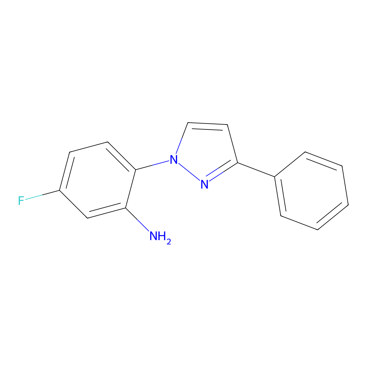 5-Fluoro-2-(3-phenyl-1H-pyrazol-1-yl)aniline molecular structure, CAS 2101195-72-4