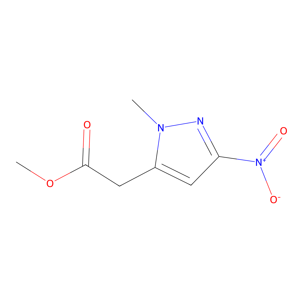 Methyl (1-methyl-3-nitro-1H-pyrazol-5-yl)acetate molecular structure, CAS 2101195-90-6