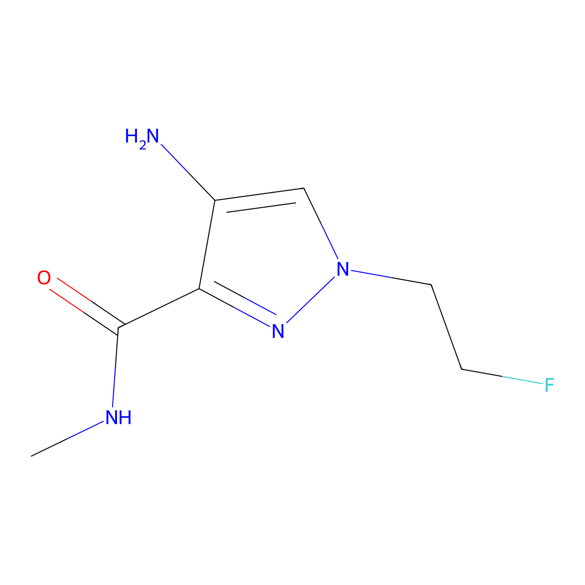 4-Amino-1-(2-fluoroethyl)-N-methyl-1H-pyrazole-3-carboxamide molecular structure, CAS 2101196-02-3
