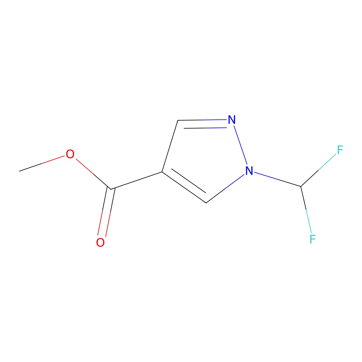 Methyl 1-(difluoromethyl)pyrazole-4-carboxylate molecular structure, CAS 2101196-06-7