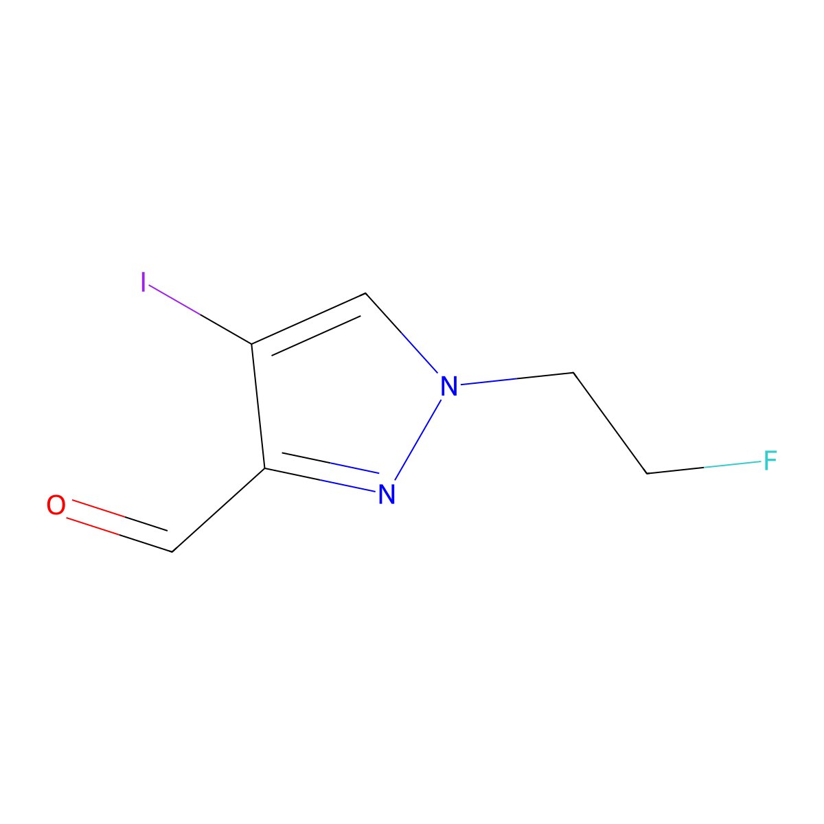 1-(2-Fluoroethyl)-4-iodo-1H-pyrazole-3-carbaldehyde molecular structure, CAS 2101196-11-4