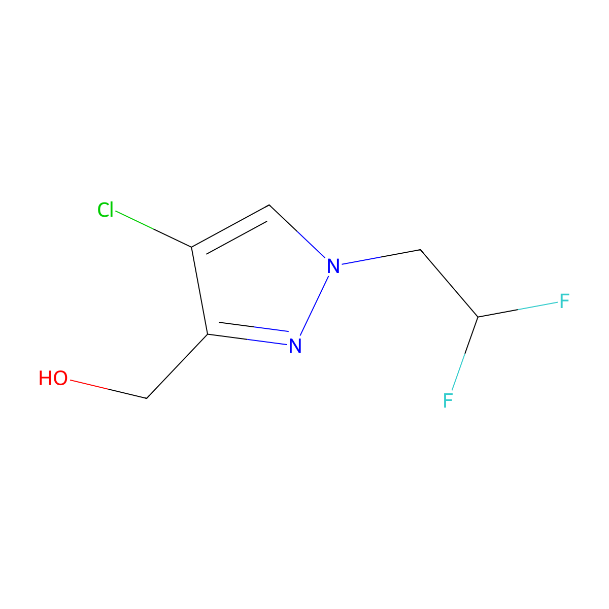 [4-Chloro-1-(2,2-difluoroethyl)-1H-pyrazol-3-yl]methanol molecular structure, CAS 2101196-90-9