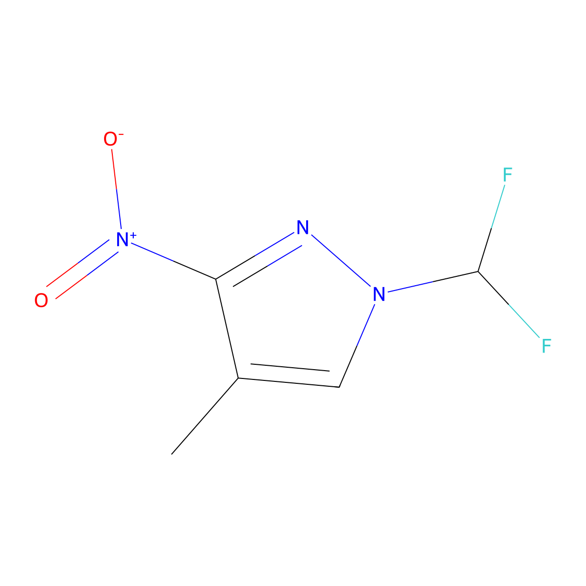 1-(Difluoromethyl)-4-methyl-3-nitro-1H-pyrazole molecular structure, CAS 2101197-06-0