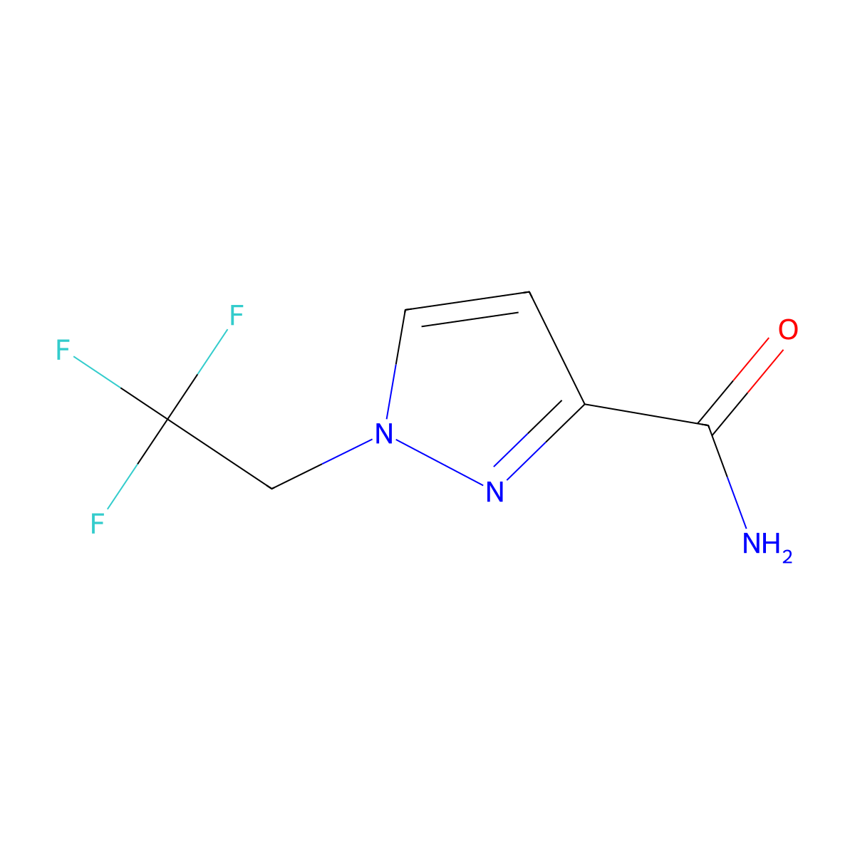 1-(2,2,2-Trifluoroethyl)-1H-pyrazole-3-carboxamide molecular structure, CAS 2101197-17-3