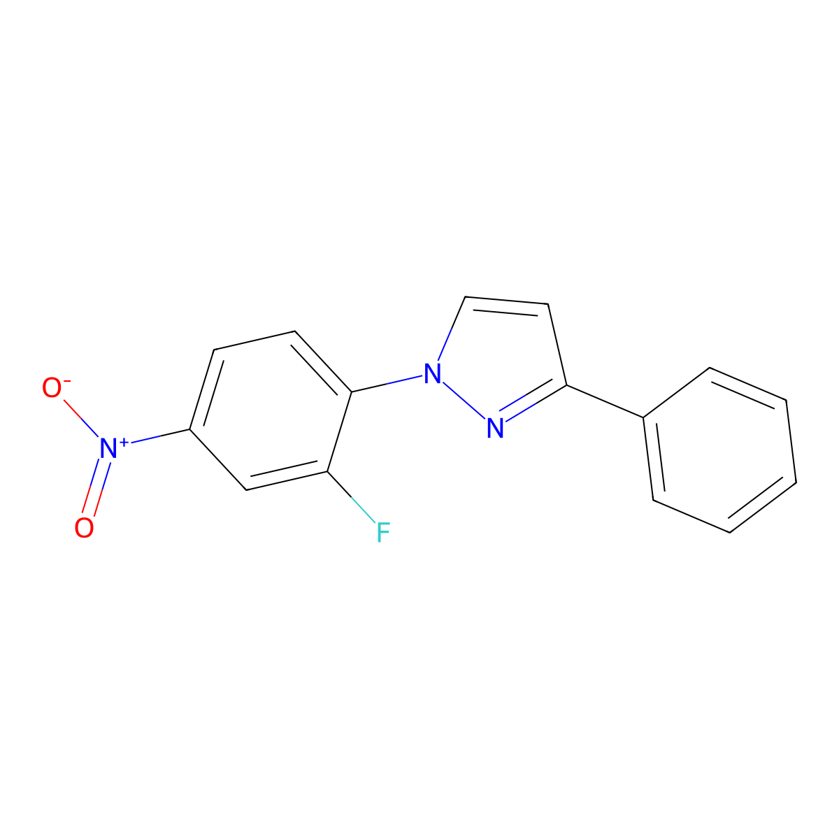 1-(2-Fluoro-4-nitrophenyl)-3-phenyl-1H-pyrazole molecular structure, CAS 2101197-21-9