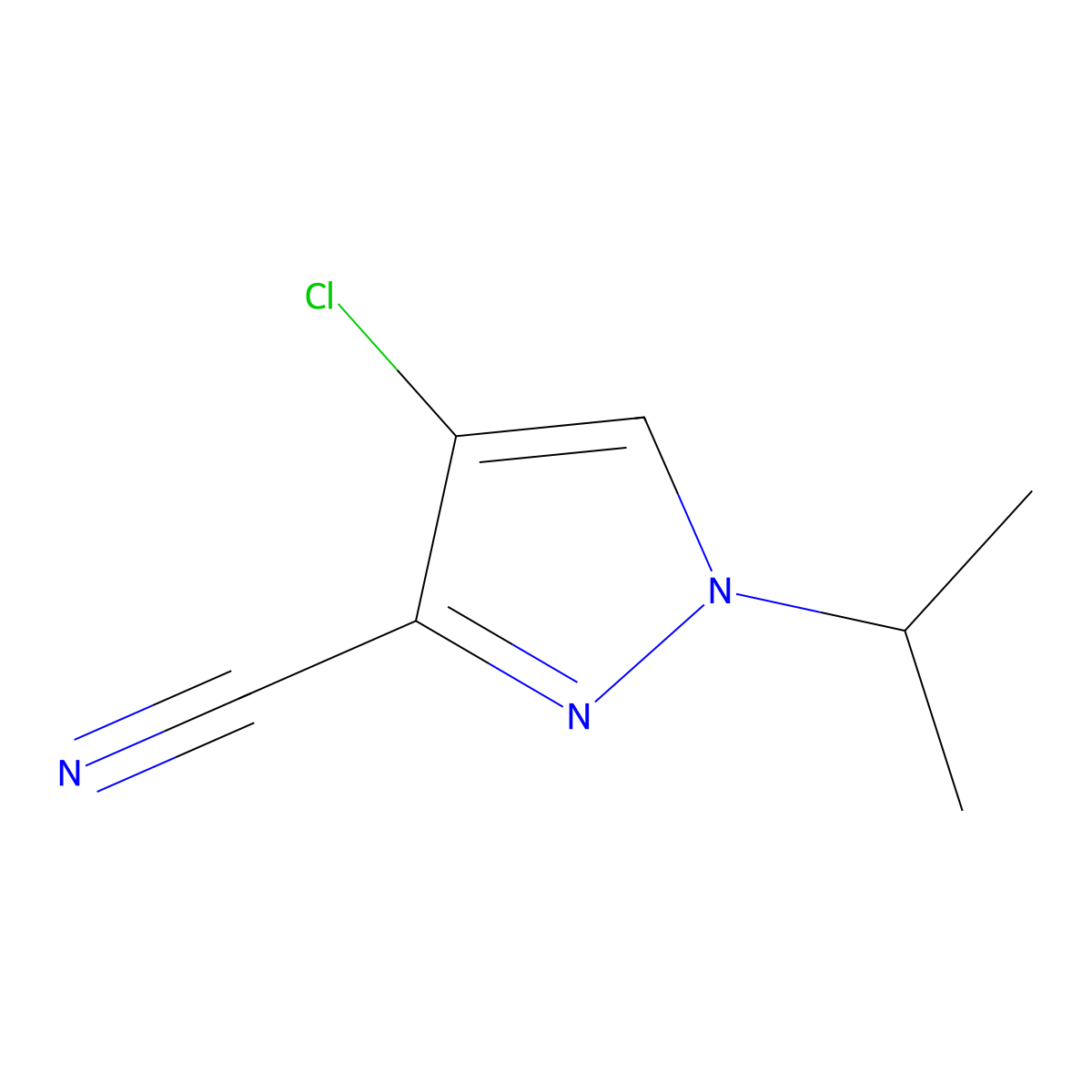 4-Chloro-1-isopropyl-1H-pyrazole-3-carbonitrile molecular structure, CAS 2101197-28-6