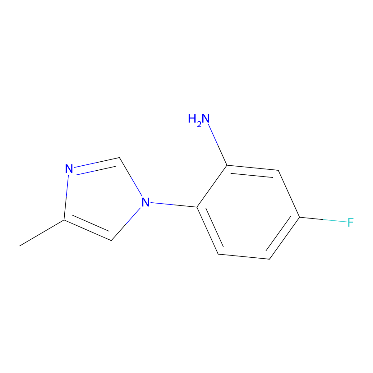 5-Fluoro-2-(4-methyl-1H-imidazol-1-yl)aniline molecular structure, CAS 2101197-36-6