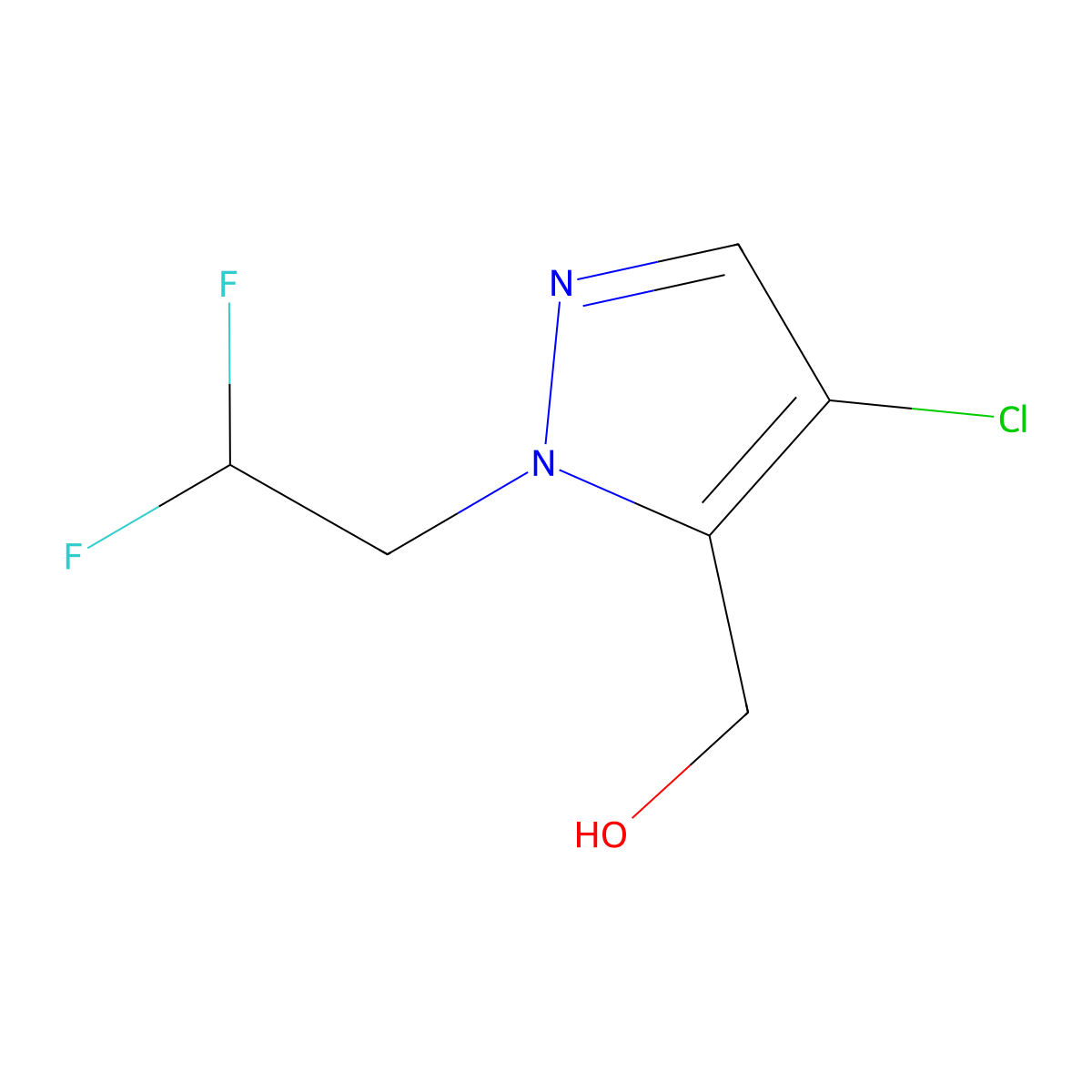 [4-Chloro-1-(2,2-difluoroethyl)-1H-pyrazol-5-yl]methanol molecular structure, CAS 2101197-41-3