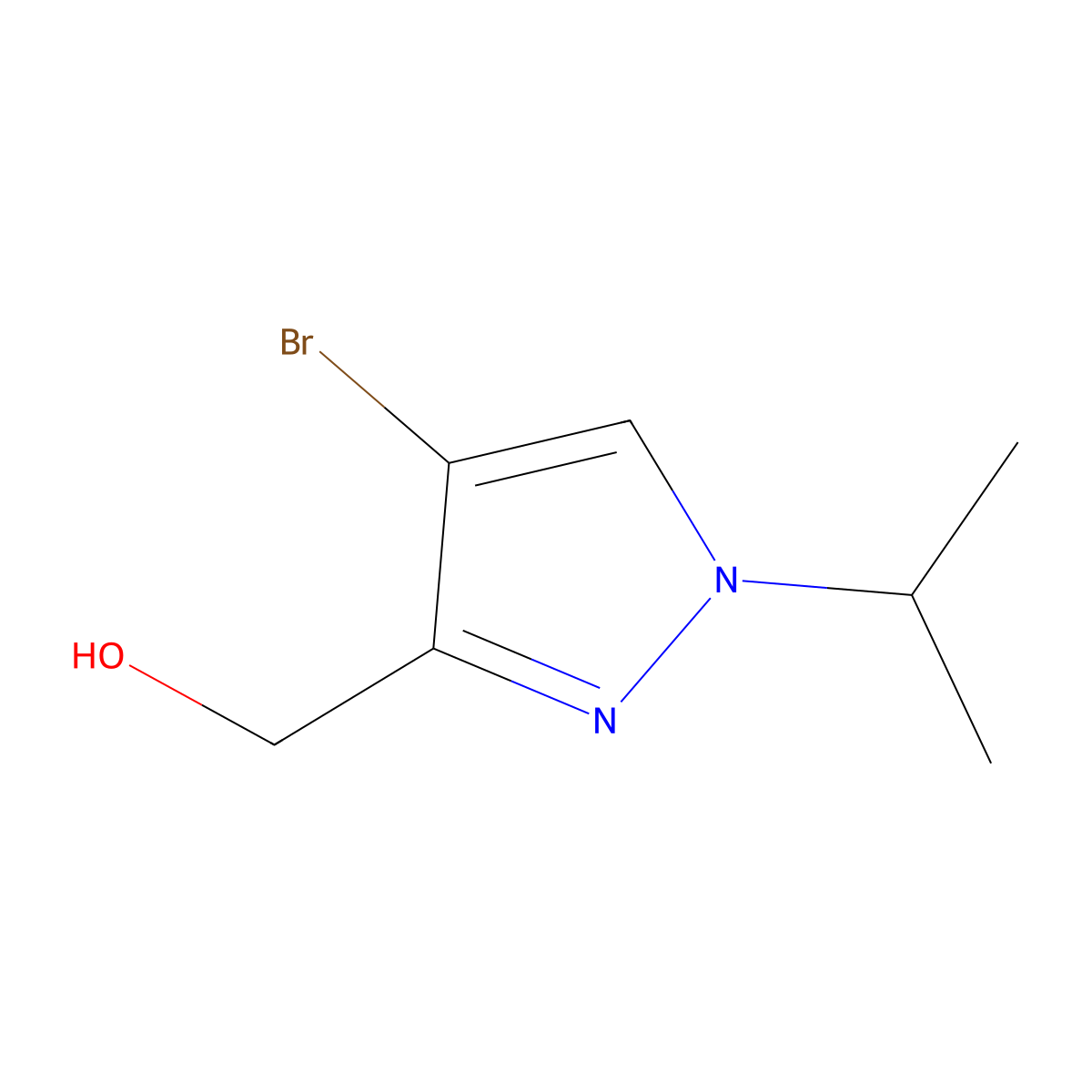 (4-Bromo-1-isopropyl-1H-pyrazol-3-yl)methanol molecular structure, CAS 2101197-42-4