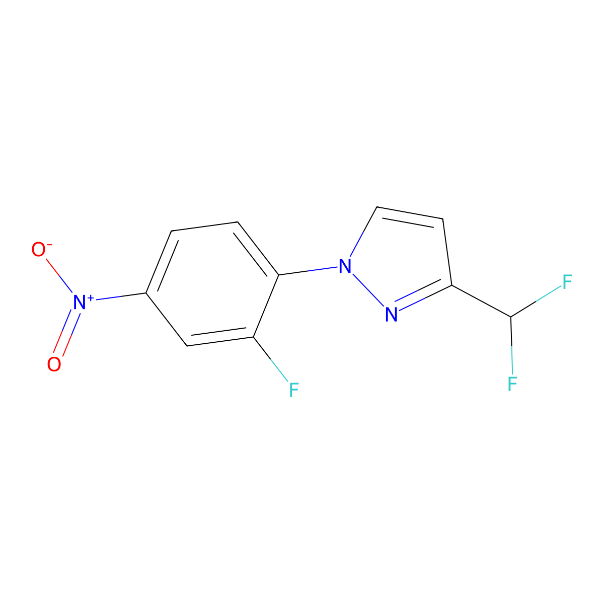 3-(Difluoromethyl)-1-(2-fluoro-4-nitrophenyl)-1H-pyrazole molecular structure, CAS 2101197-68-4