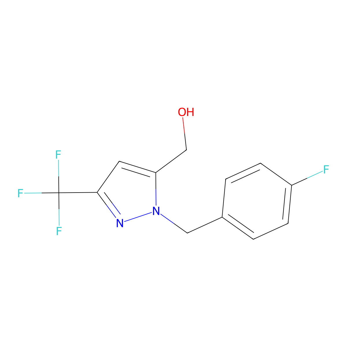 [1-(4-Fluorobenzyl)-3-(trifluoromethyl)-1H-pyrazol-5-yl]methanol molecular structure, CAS 2101197-82-2