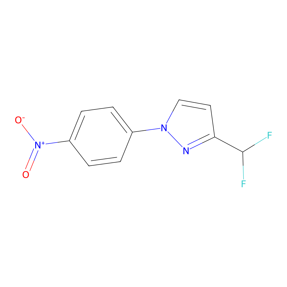 3-(Difluoromethyl)-1-(4-nitrophenyl)-1H-pyrazole molecular structure, CAS 2101197-96-8