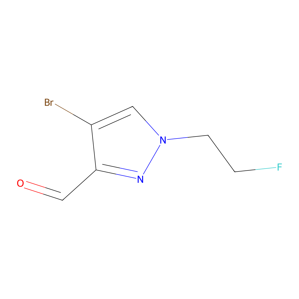 4-Bromo-1-(2-fluoroethyl)-1H-pyrazole-3-carbaldehyde molecular structure, CAS 2101197-99-1