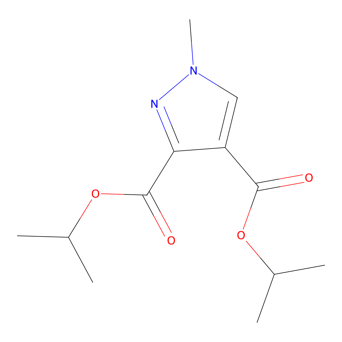 Diisopropyl 1-methyl-1H-pyrazole-3,4-dicarboxylate molecular structure, CAS 2101198-05-2