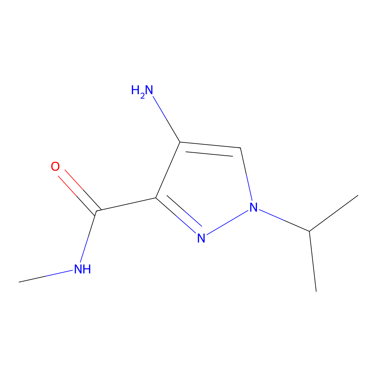 4-Amino-1-isopropyl-N-methyl-1H-pyrazole-3-carboxamide molecular structure, CAS 2101198-42-7