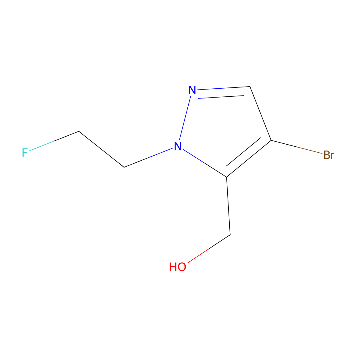 [4-Bromo-1-(2-fluoroethyl)-1H-pyrazol-5-yl]methanol molecular structure, CAS 2101199-12-4
