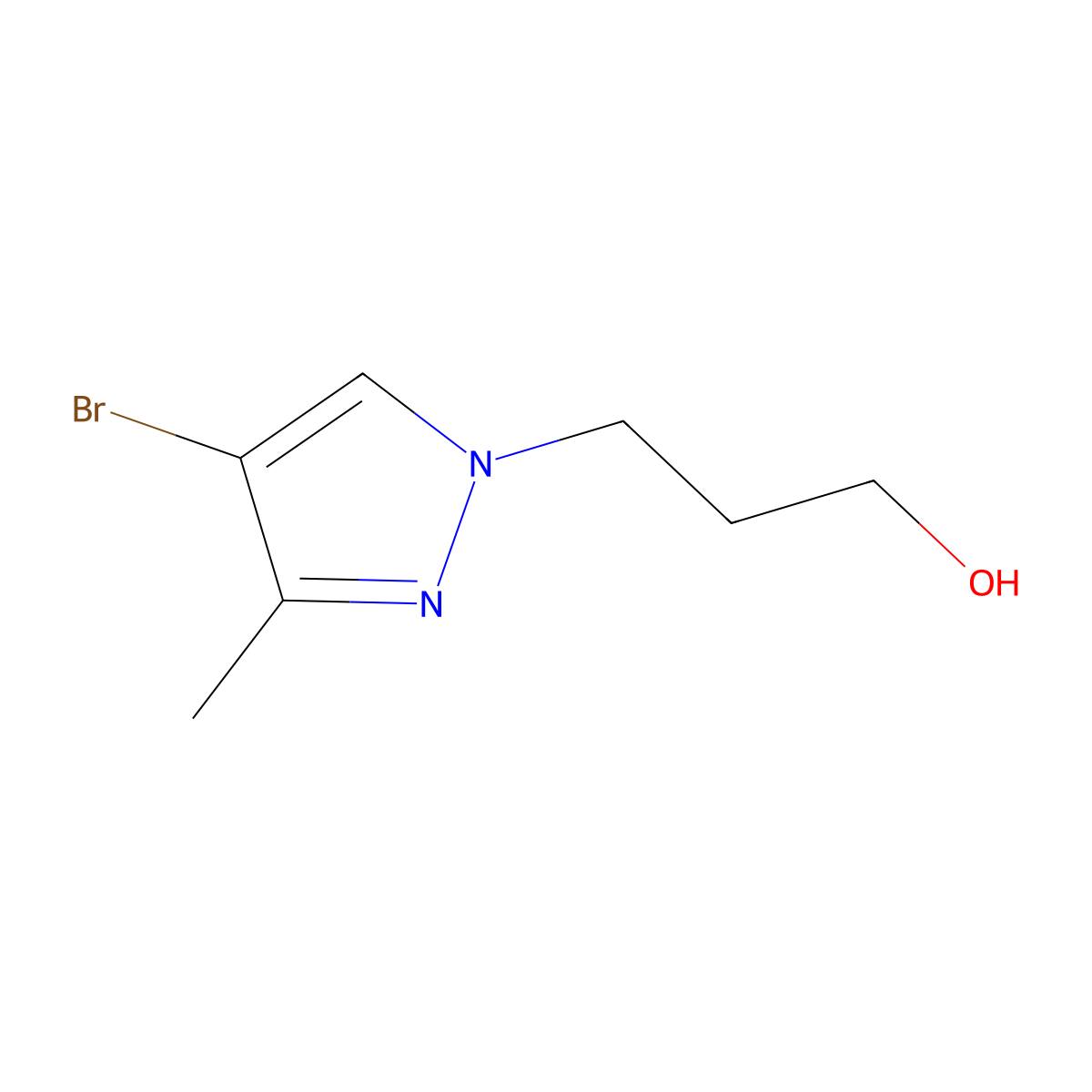 3-(4-Bromo-3-methyl-1H-pyrazol-1-yl)propan-1-ol molecular structure, CAS 2101199-32-8