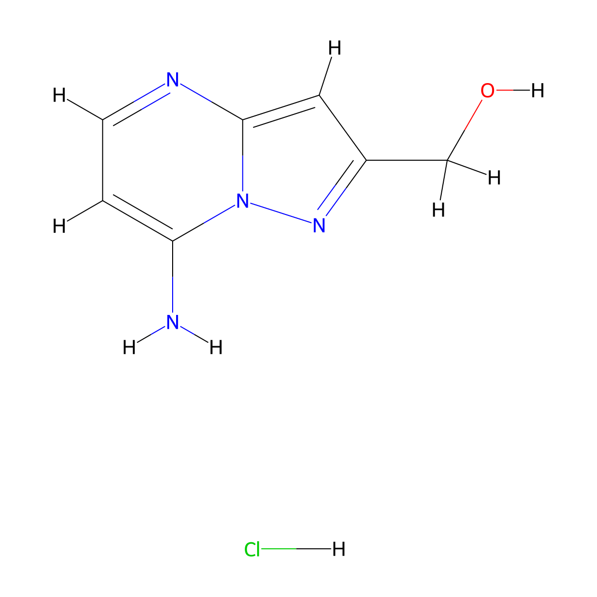 (7-Aminopyrazolo[1,5-a]pyrimidin-2-yl)methanol hydrochloride molecular structure, CAS 2101199-48-6