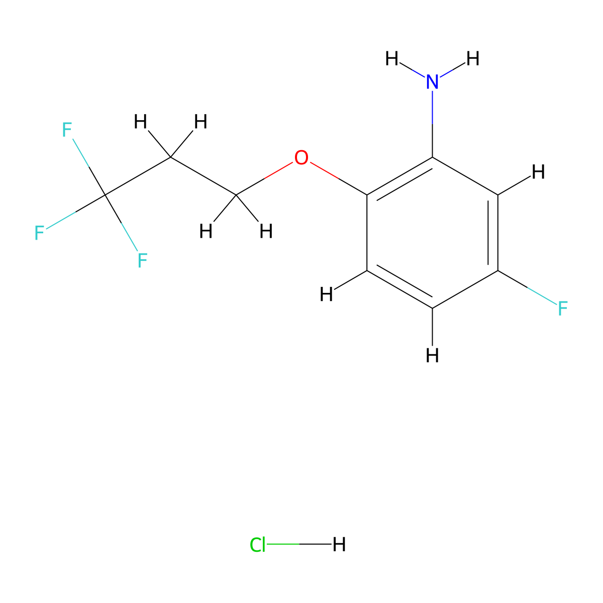 5-Fluoro-2-(3,3,3-trifluoropropoxy)aniline hydrochloride molecular structure, CAS 2101199-59-9