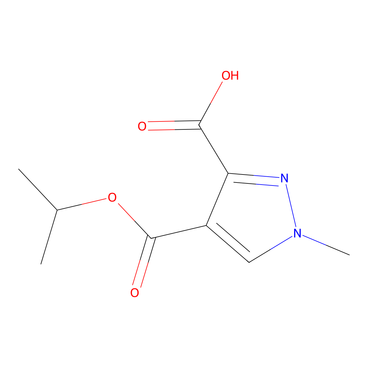 4-(Isopropoxycarbonyl)-1-methyl-1H-pyrazole-3-carboxylic acid molecular structure, CAS 2101199-71-5