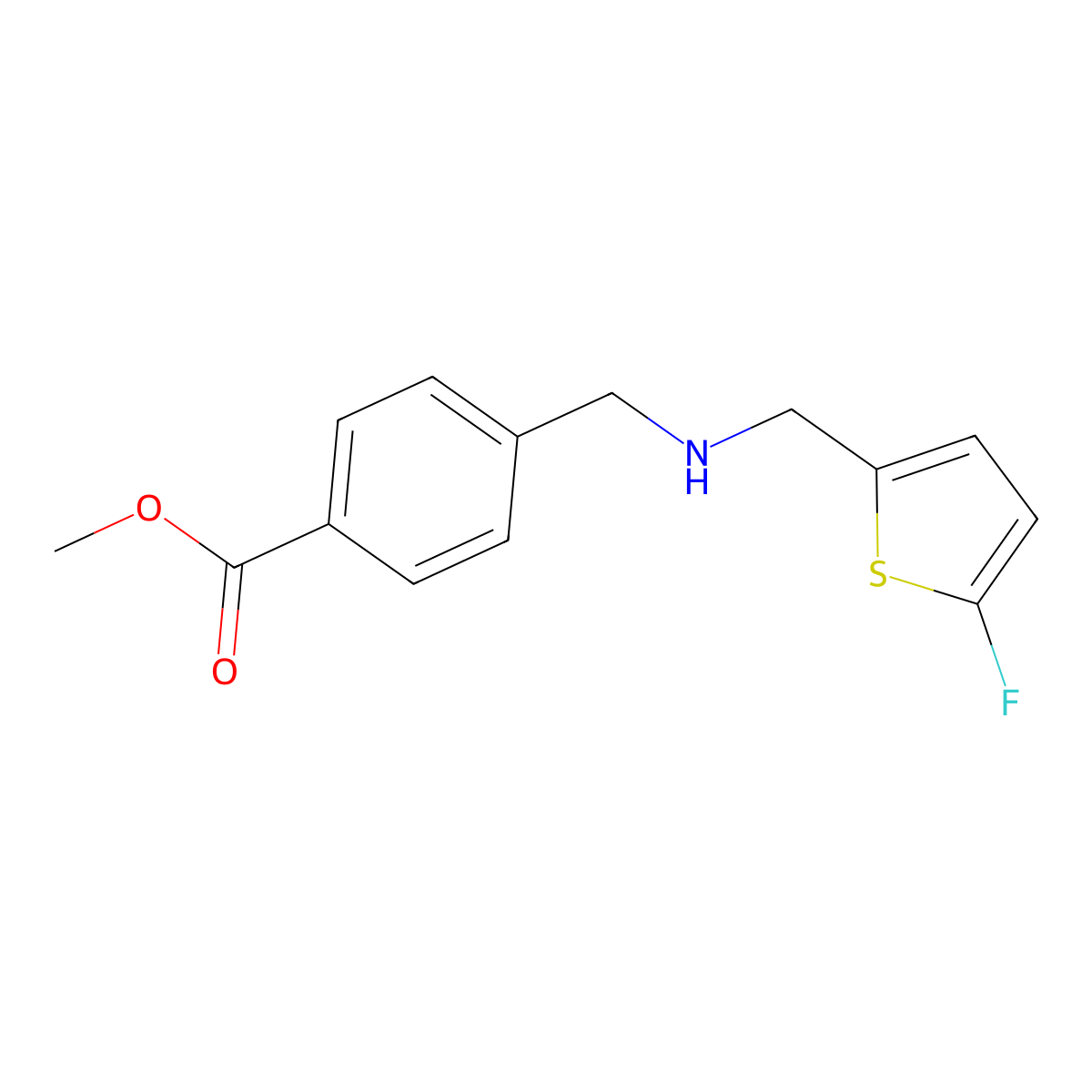 Methyl 4-({[(5-fluoro-2-thienyl)methyl]amino}methyl)benzoate molecular structure, CAS 2101199-74-8