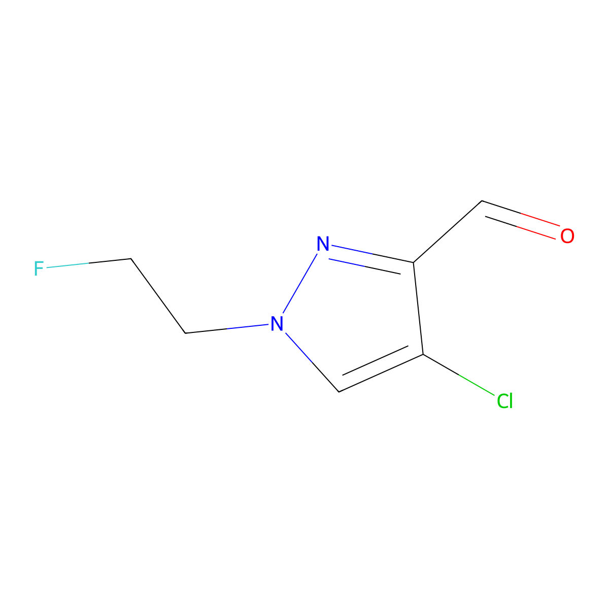 4-Chloro-1-(2-fluoroethyl)-1H-pyrazole-3-carbaldehyde molecular structure, CAS 2101199-77-1
