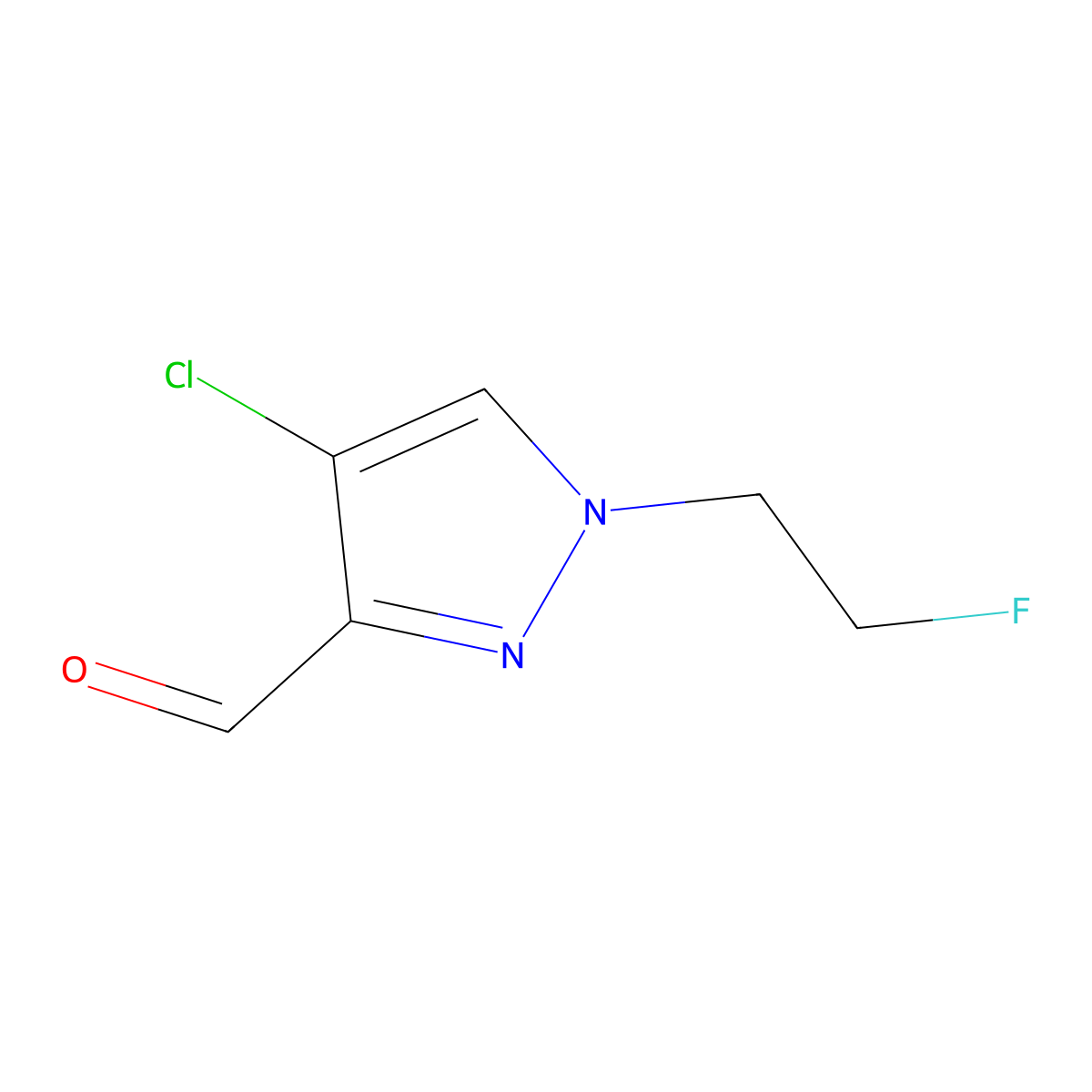 4-Chloro-1-(2-fluoroethyl)-1H-pyrazole-3-carbaldehyde molecular structure, CAS 2101199-77-1