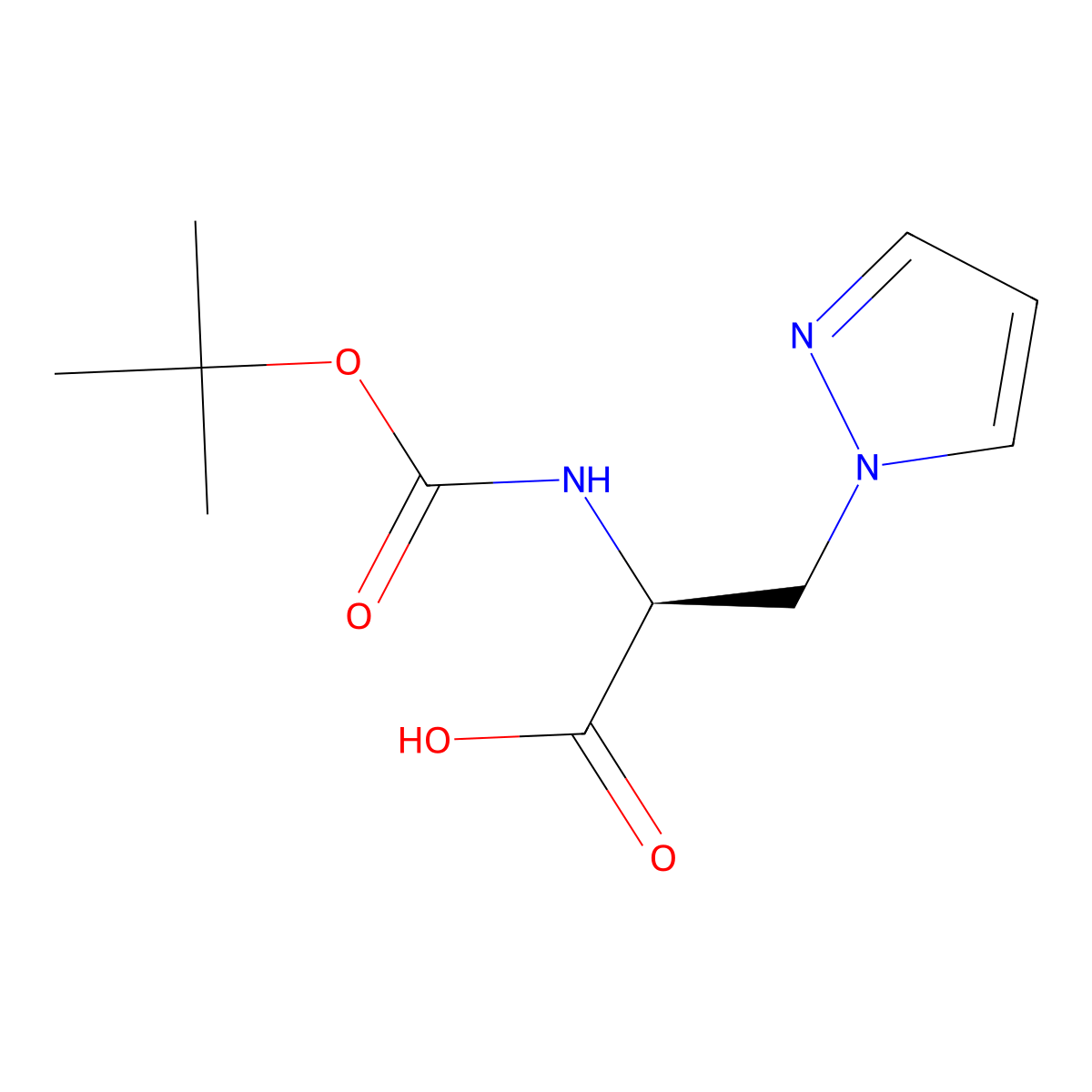 L-N-Boc-3-Pyrazol-1-yl-alanine molecular structure, CAS 21012-18-0