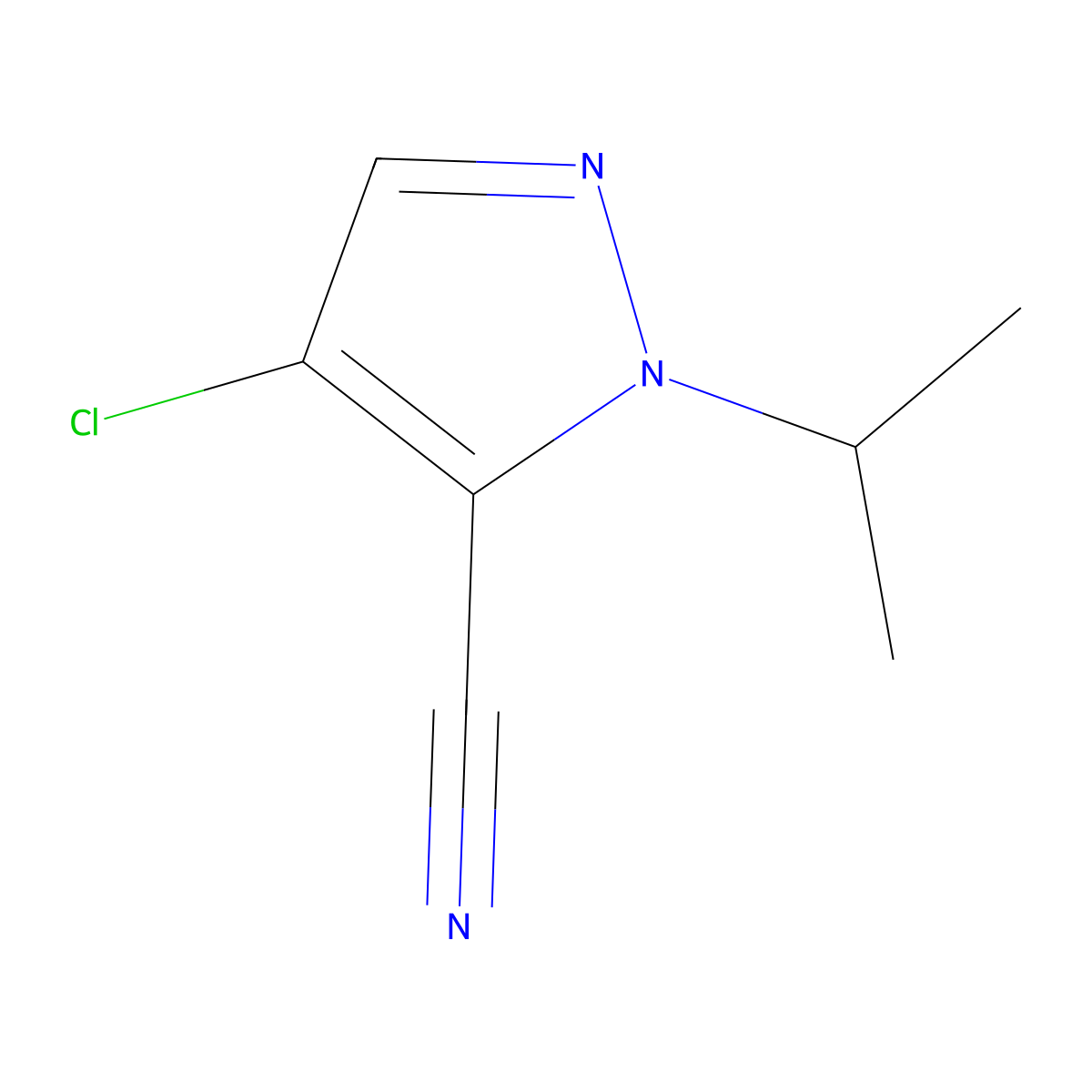 4-Chloro-1-isopropyl-1H-pyrazole-5-carbonitrile molecular structure, CAS 2101200-74-0