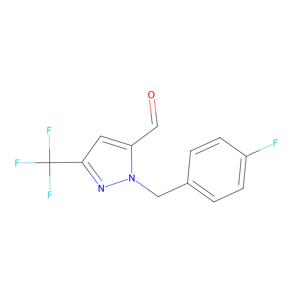 1-(4-Fluorobenzyl)-3-(trifluoromethyl)-1H-pyrazole-5-carbaldehyde molecular structure, CAS 2101200-75-1