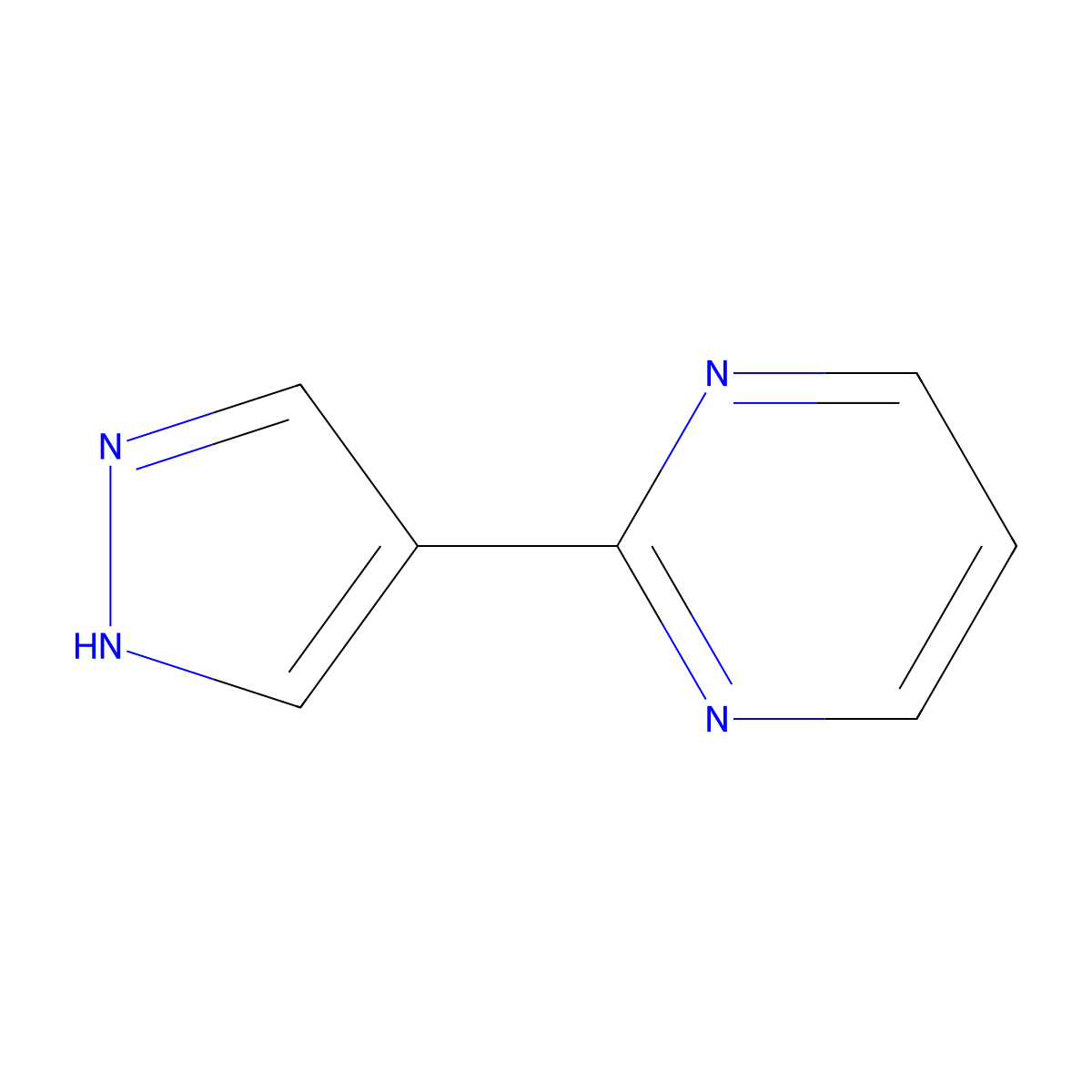 2-(1H-pyrazol-4-yl)pyrimidine molecular structure, CAS 2101202-73-5