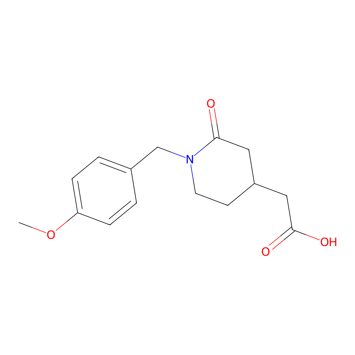 2-(1-(4-Methoxybenzyl)-2-oxopiperidin-4-yl)acetic acid molecular structure, CAS 2101206-17-9